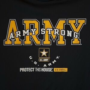 UNDER ARMOUR U.S. Army Black T-Shirt with Yellow Graphics